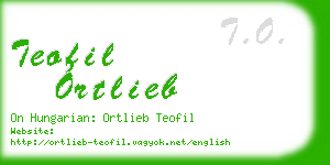 teofil ortlieb business card